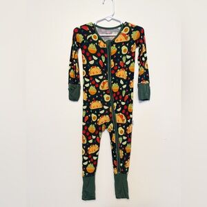 Taco Time Print One Piece Zip Pajamas